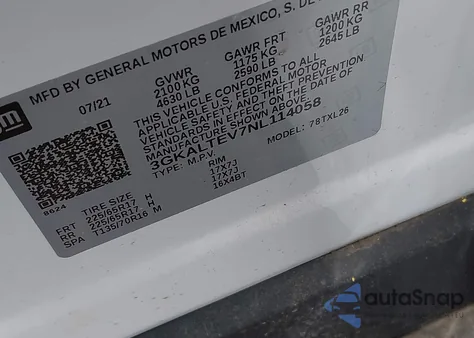 2022 GMC Terrain Awd Sle из США, поврежденный, VIN 3GKALTEV7NL114058